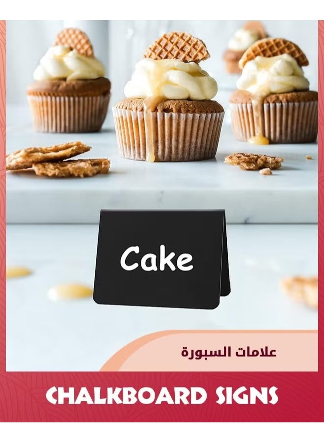 20 حزمة علامات اللوحة الصغيرة,علامات الجدول القابلة لإعادة الاستخدام والمحجزة مع 12 قلم للأغذية,علامات الأغذية لبوفيه الحزب,سهلة الكتابة والمسح,عرض بوفيه لوازم المطاعم,وضع البطاقات - Image 5